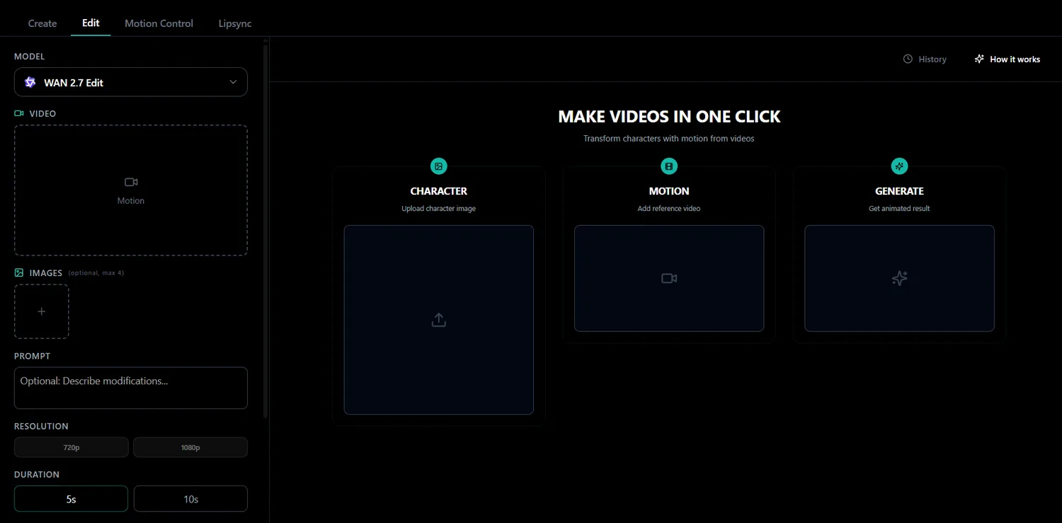 Zorq AI edit workspace for AI video editing